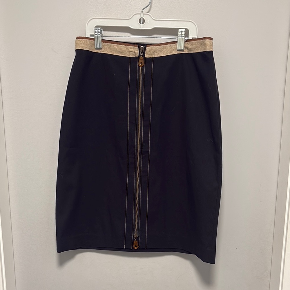 Spanner pencil skirt two way zipper very nice with the brown tan black contrast